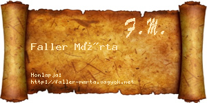 Faller Márta névjegykártya